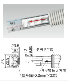 10A×25ｍ巻 だ円さや管入 追炊き用架橋ポリエチレン管ペア（信号線入）/オンダ｜架橋ポリ管.com